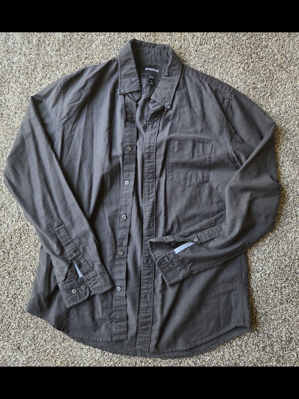 Bonobos Slim Fit Long Sleeve Shirt in Charcoal